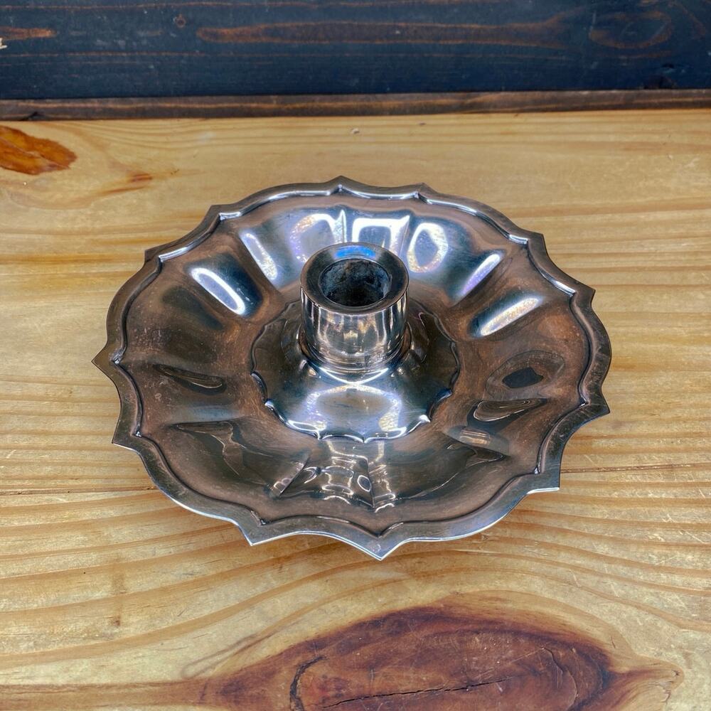 Vintage Oneida Silverplated Taper Candle Holder 6" diameter